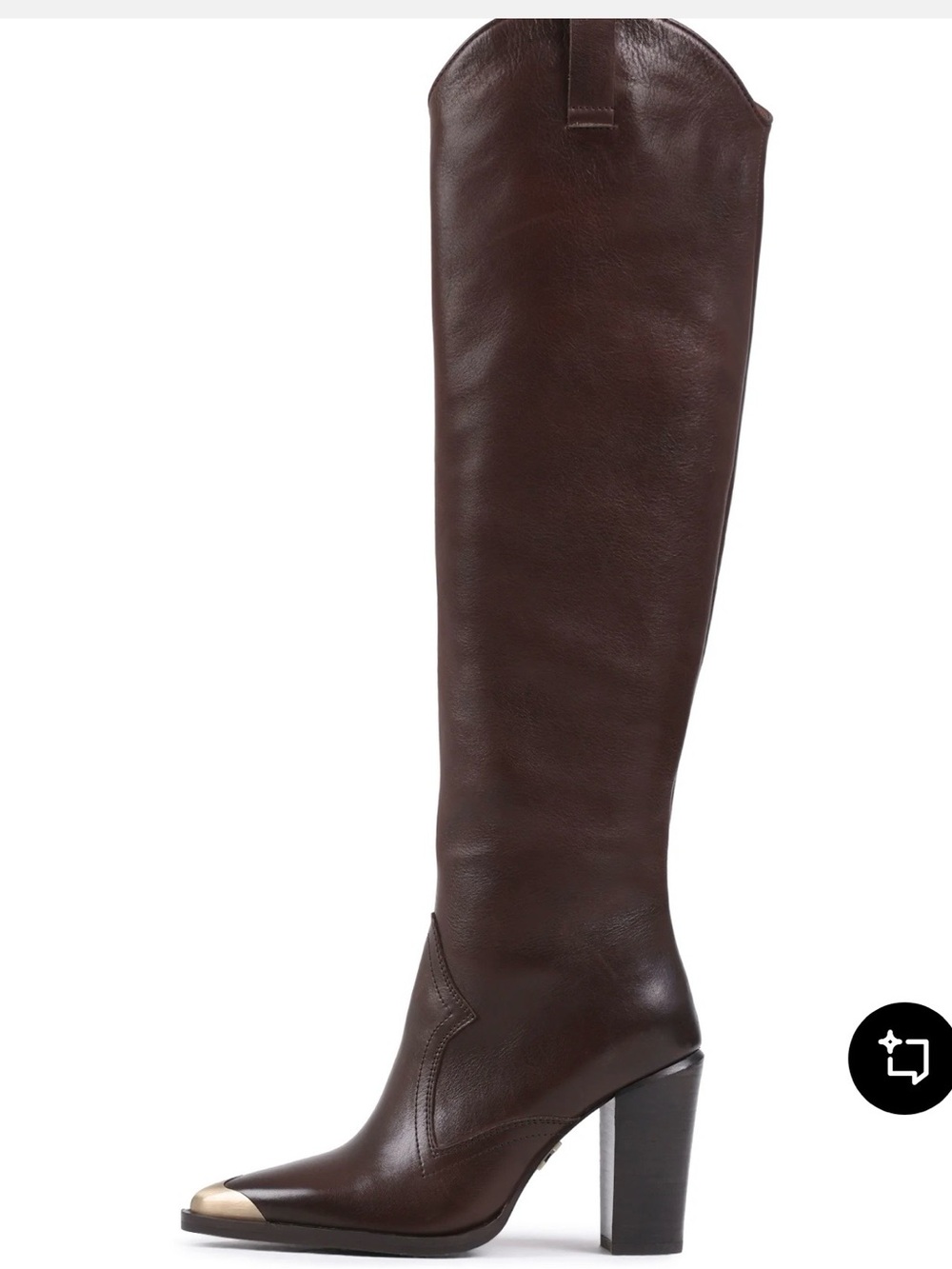 Bronx Women's Over-the-Knee Dark Brown Leather Boots with Gun Metal Toe